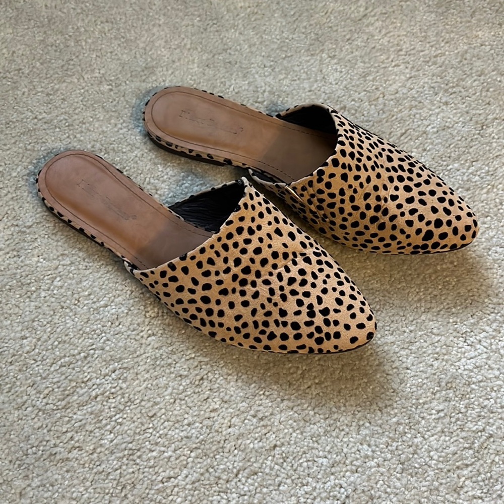 Boutique purchased cheetah mules